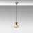 Scandinavian Style Chandelier, Adjustable Height, Metal Body with Glass Cap, 4.7 x 4.7 x 43.3 inches | E27 Socket, Max 40W | Vintage Yellow Finish | Perfect for Living Room, Dining Room & Entryways, IP20 Rated-1333248649-1332772656