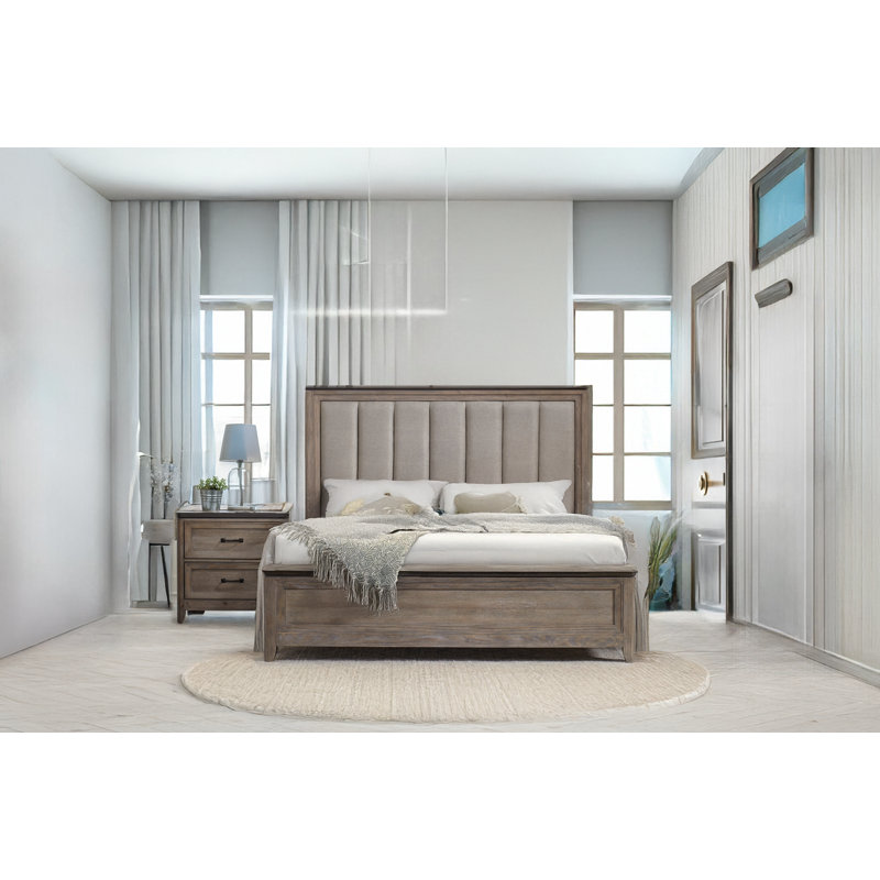 Drusilla Grey Upholstered Panel Bedroom Set
