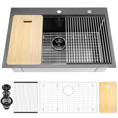 33'' L Single Bowl 304 Stainless Steel Kitchen Sink