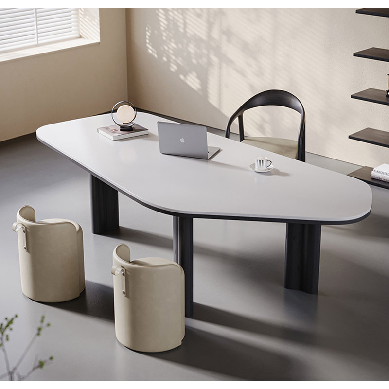 Bureau d'écriture en pierre frittée Light Luxury, 28.74" H x 62.99" W x 27.56" D