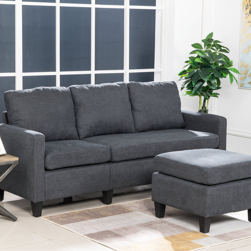 76.3 " Faux Leather Sofa