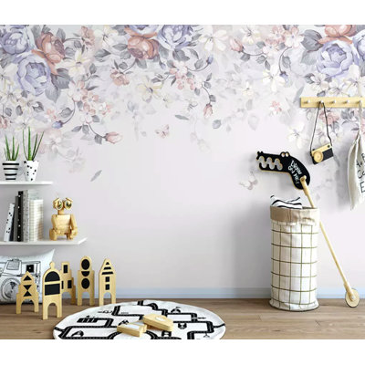 Papier peint amovible floral foncé foncé