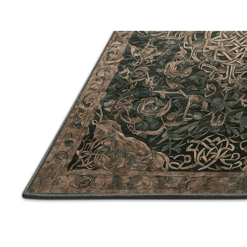 Tapis gris soyeux et moelleux, Rectangle 5 pi x 7 pi