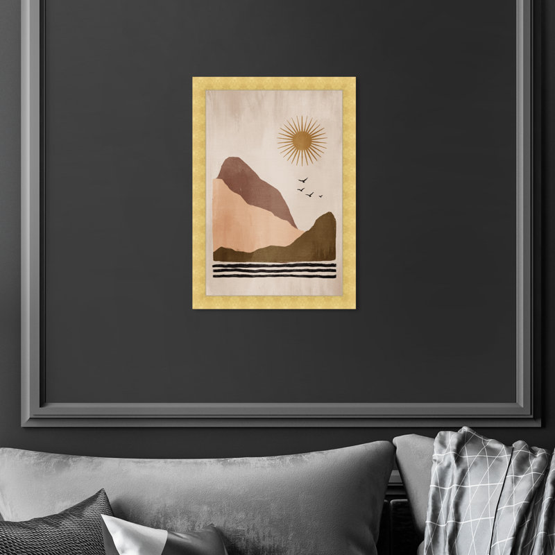 «Modern Peak Sunny Sky», impression encadrée pour le salon, H 17 po x l 12 po, Cadre doré
