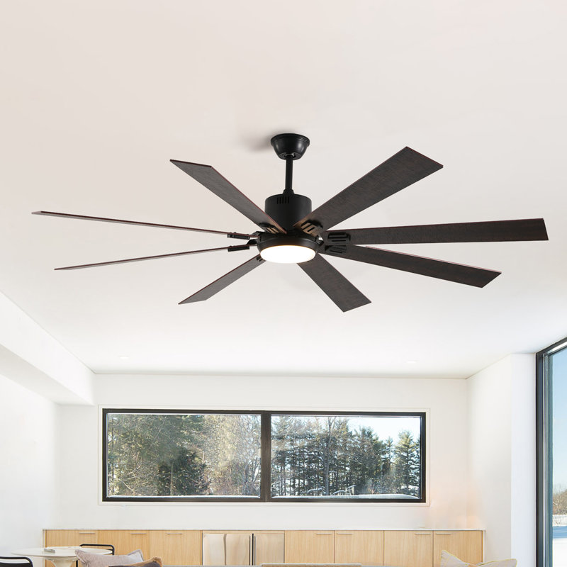 Ventilateur de plafond 72 po à DEL à intensité variable moderne avec télécommande