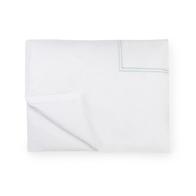 Grande Hotel Percale Duvet Cover, White/Navy, Full/Queen Duvet Cover