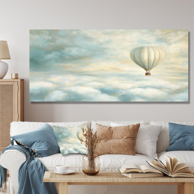 Hot Air Balloon Above The Clouds - Transportation Metal Wall Art, Hot Air Balloon Metal Print