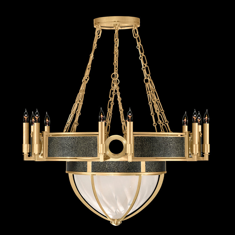 Lustre rond l 35,75 po Mirage, Chevalier noir / or / laiton