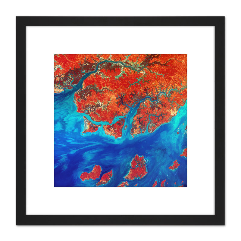 Abstract Fractals Blue Red - Single Picture Frame Painting