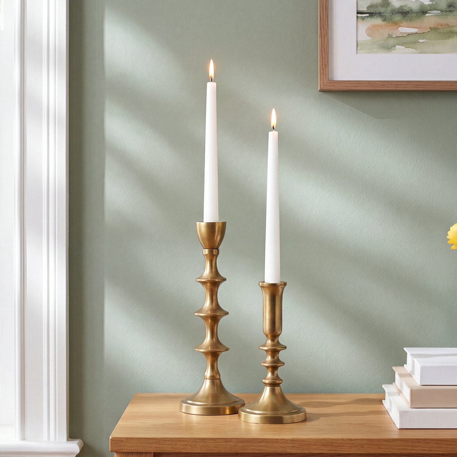 2-Piece Aluminum Candlestick Set