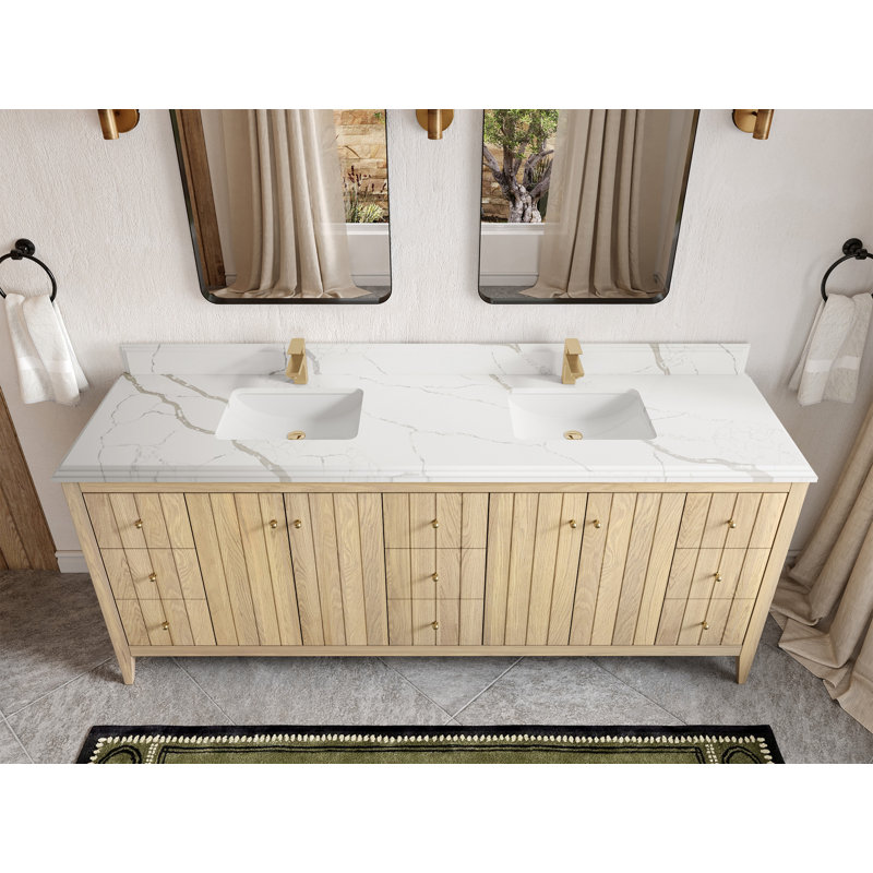 84 po. X P 22 po Meuble-lavabo double en D, Laza