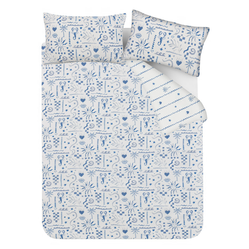 Annael Microfiber Patchwork Duvet Cover Set with Pillowcases Included, Kingsize Duvet Cover + 2 Standard Pillowcases