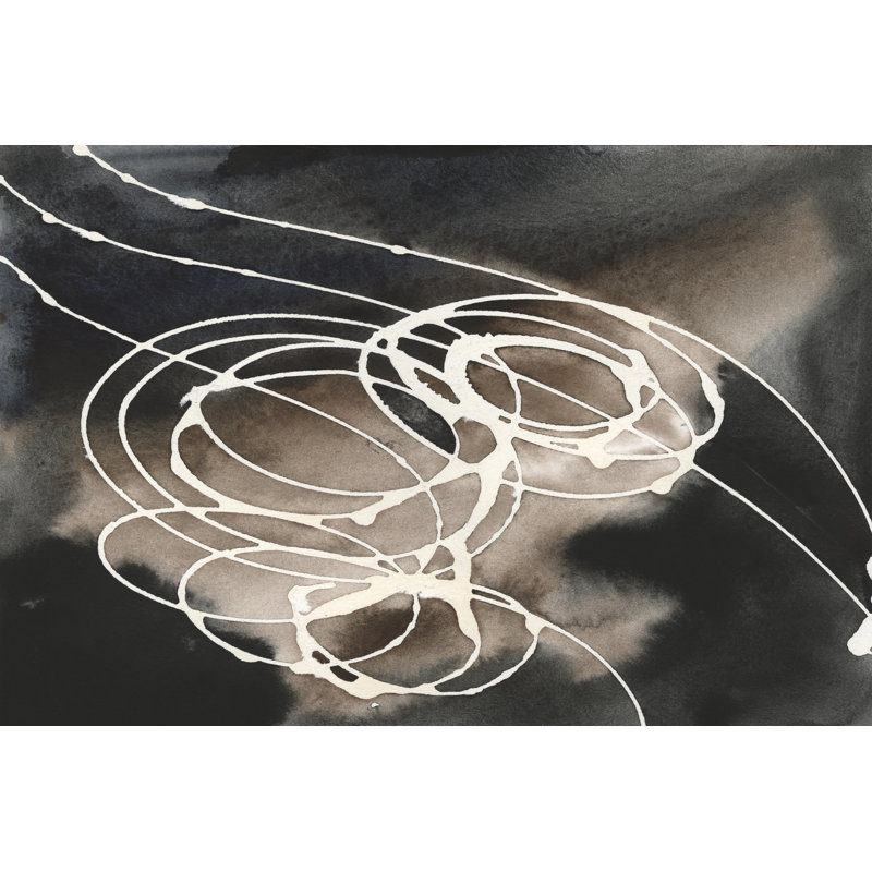 Midnight Swirl I - Painting, 81cm H x 122cm W, Black Floater Framed