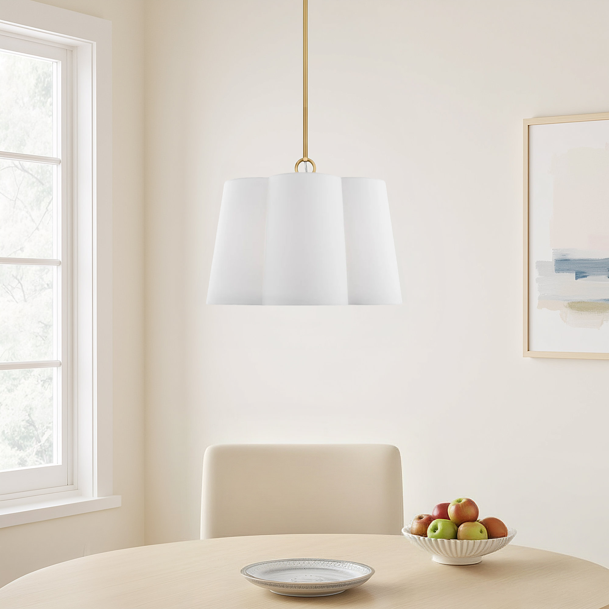 Rex 3 - Light Medium Hanging Shade Burnished Brass, 21.5" H x 22" W x 22" D, 3