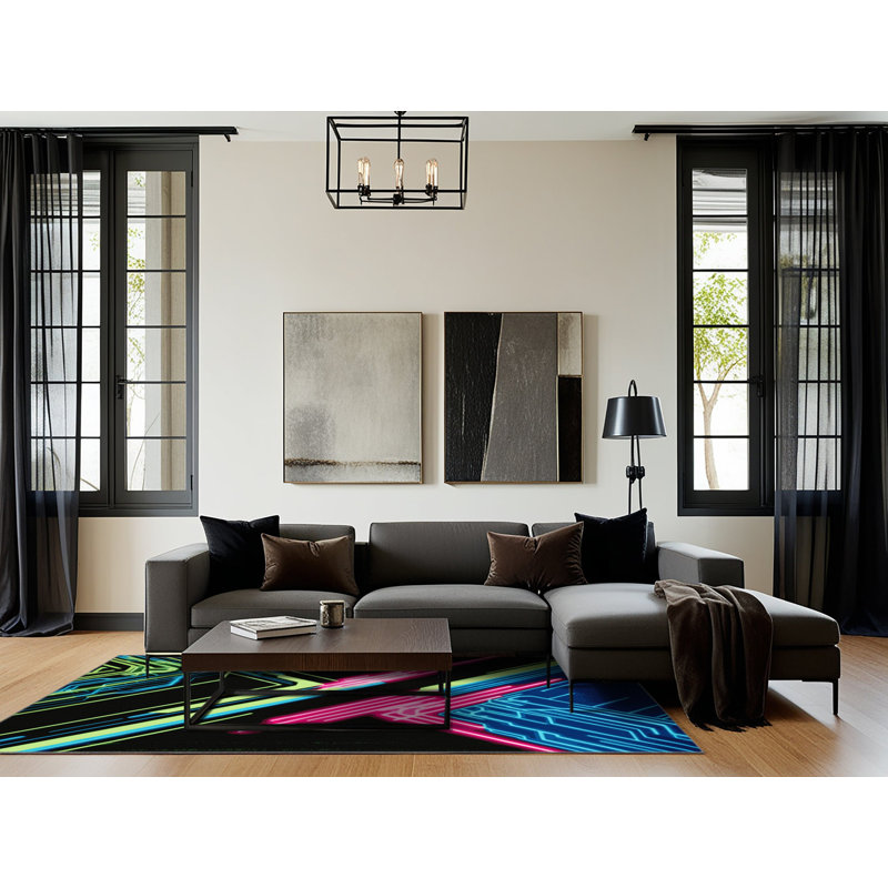 Fluorescent Echo Rug, Square 4'