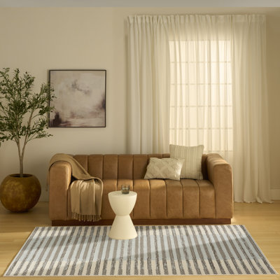 Tapis d'intérieur moderne bleu ivoire Martay