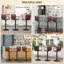 4Piece-Adjustable Black Brown Height Swivel Upholstered  Bars tools With Metal Frame-1206658874