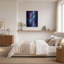 Toile murale abstraite aux motifs tourbillonnants turquoise et violets lumineux-470017980