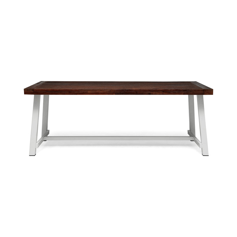 Rectangular Outdoor Dining Table , 79'' in. W 36'' in. D, Dark Brown, White