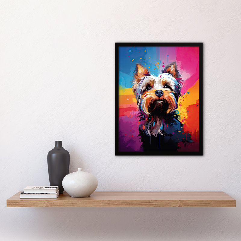Yorkshire Terrier Dog Lover Rainbow - Single Picture Frame Print