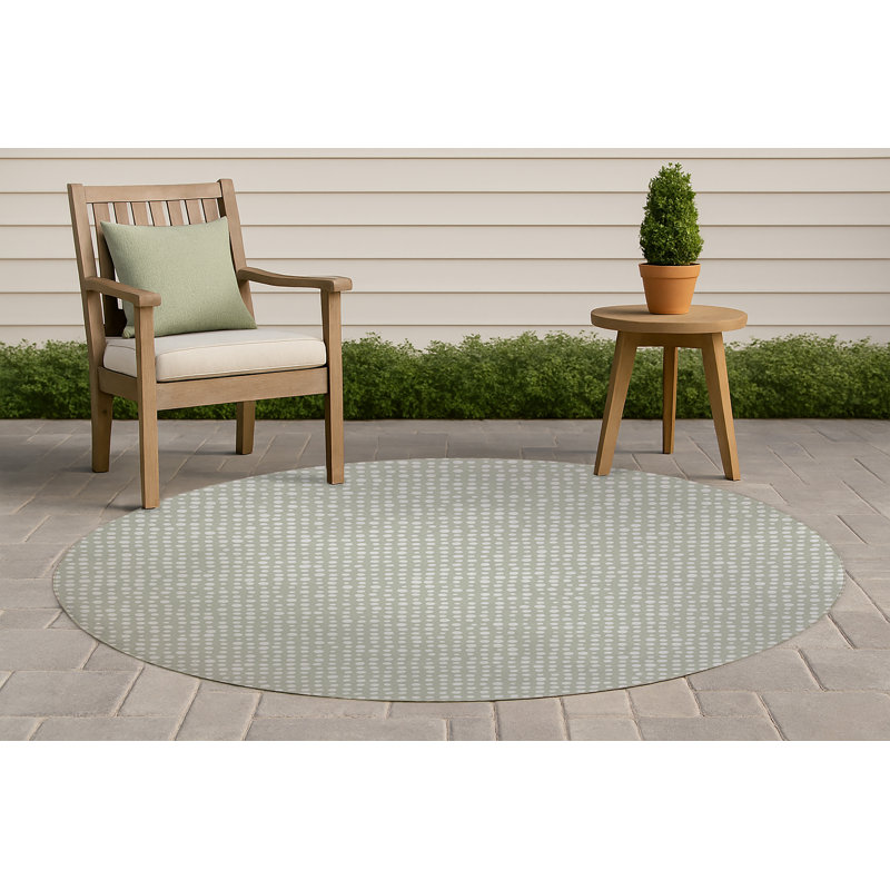 Tapis d'extérieur antidérapant à pois assortis, Rond 5 pi