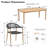 5-Piece Solid Teak Outdoor Dining Set, Rectangle Table with 4 Rope Chairs