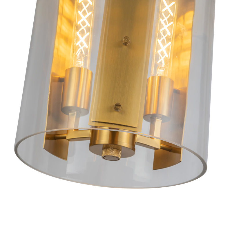 Luminaire suspendu 3 lumières Lucai, Laiton brossé
