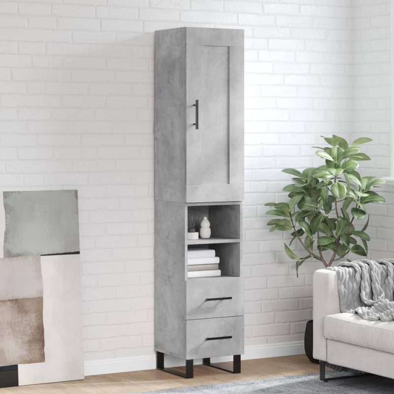 34.5cm Sideboard, Concrete Grey