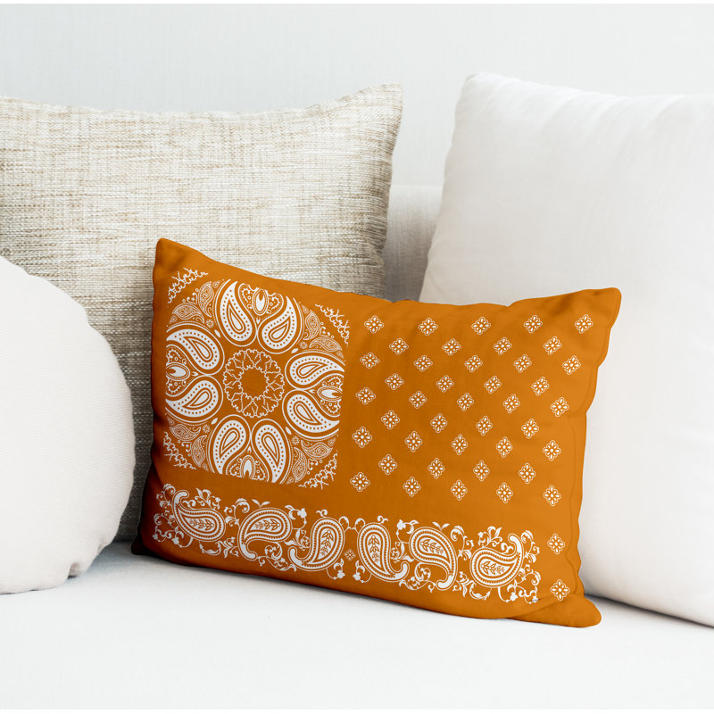 Polyester / Mélange de polyester Housse de coussin rectangulaire intérieure / extérieure lombaire et insert, Orange