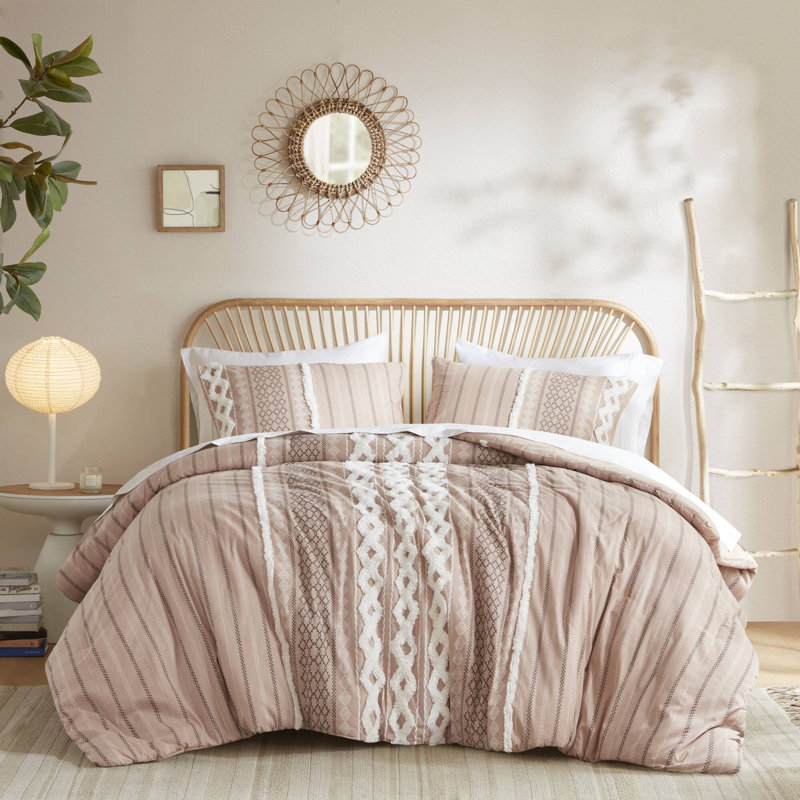 Blush Pink Full Cotton Down Alternative Comforter Set