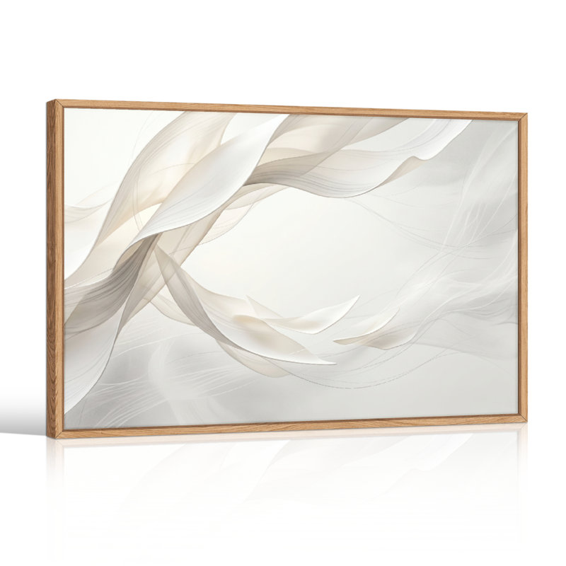 Ensemble de 1 tableau sur toile en tissu fluide, H 18 po x l 24 po, Natural