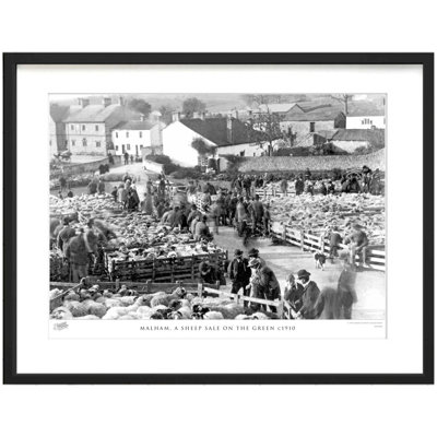 Malham, a Sheep Sale on the Green C1910 1 Piece Single Picture Frame Wall Art