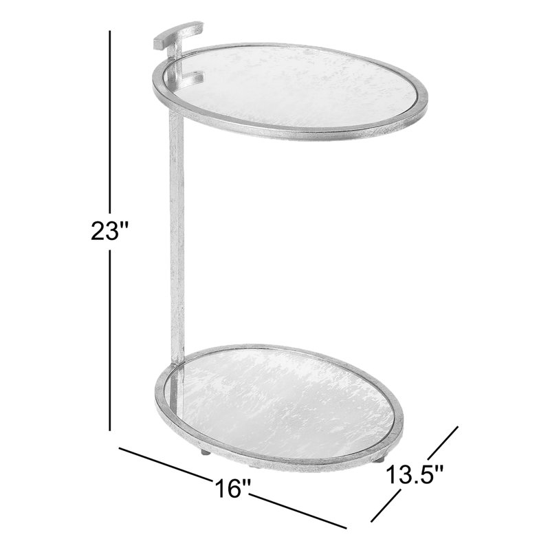 Table de bout avec rangement en verre Erma, Or
