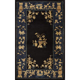 Antique Peking Small Scatter Size Wool Blue Navy Rug