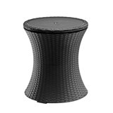 Artem Cool Bar Outdoor Patio Furniture and Side Table with 7.5 Gallon Beer and Wine Cooler Pop-up Cocktail Table 2in 1 Combo