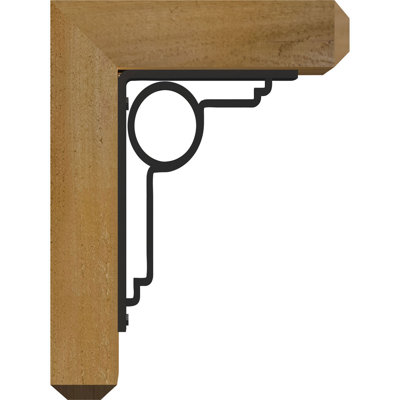 3 1/2"W x 13 1/2"D x 16"H Maria Craftsman Ironcrest Smooth Bracket, Western Red Cedar (1 1/2"W x 5 1/2"D x 8"H Iron Bracket)