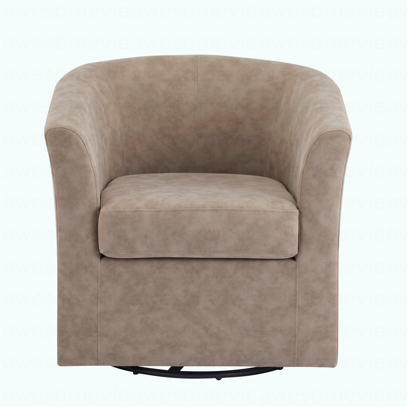 Fauteuil demi-tonneau rotatif Modern, Abricot