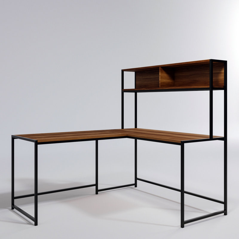 Nafne L-Shaped Writing Desk, Walnut