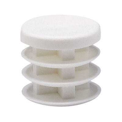 Embout rond en plastique pour tubes Outwater (50 pièces) | Bouchon de tube de 5/8 po de diamètre / Glissière de chaise / Protecteur de plancher / Fermeture de tube / Bouchon de trou de tube / Bouchon de tuyau | Convient aux tubes de calibre multiple | Blanc texturé | Robuste