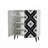 Stylish Multi-Purpose Cabinet, White & Black Geometric Design, 37.4 x 43.7 x 14.2 inches | 100% Melamine Coated Particle Board, 0.7 inches Thick | Hornbeam Legs, Metal & Rope Handles, Wall-Mountable, Ample Storage Space