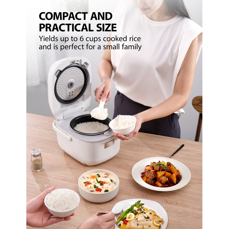 Toshiba 6-Cup Rice Cooker: Fuzzy Logic, 7 Functions, Digital Display, 2 Timers, Auto Keep Warm