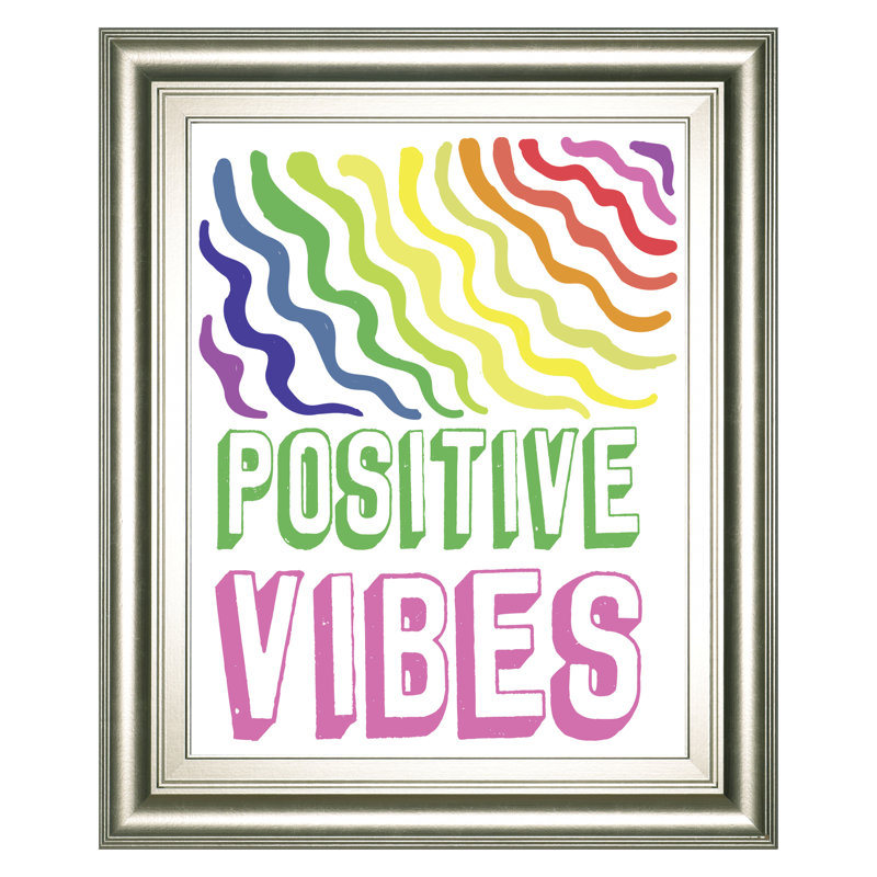 Positive Vibes Wall Art - 22" x 26" - Silver Frame