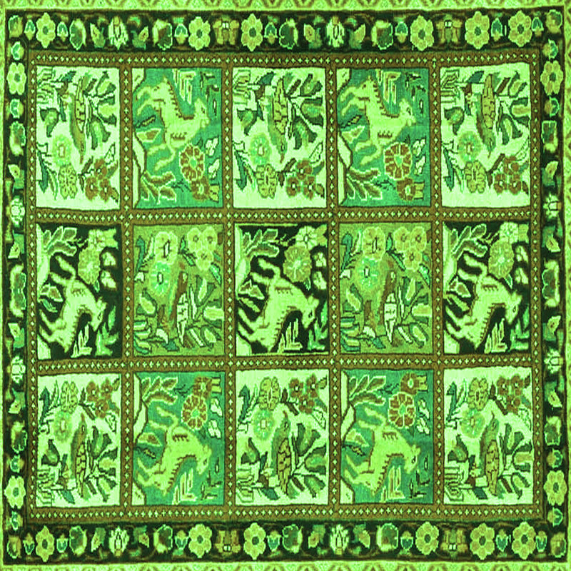 Washable Oriental Indoor Rug, Square 3'