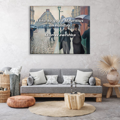 Artsy Quote "I like to go to Mauritius on holiday." By Stan Wawrinka Gallery Wrapped Canvas