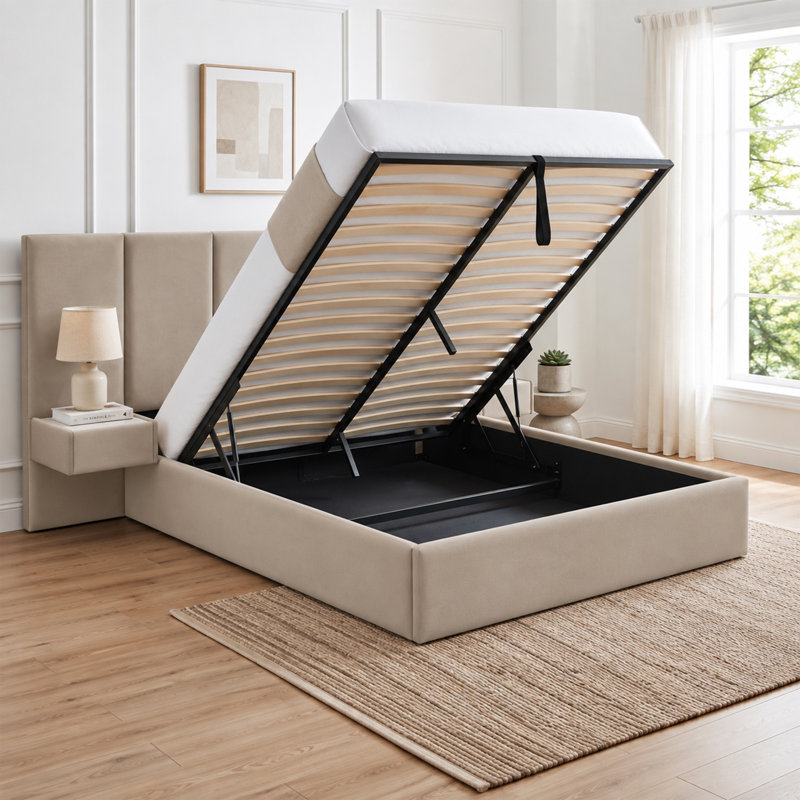 Structure de lit avec rangement Iokaste Iokaste, Grand, Taupe