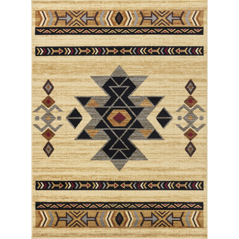 Tribes Southwest Cream Medium Rug, Rectangle 7'10" x 10'3"