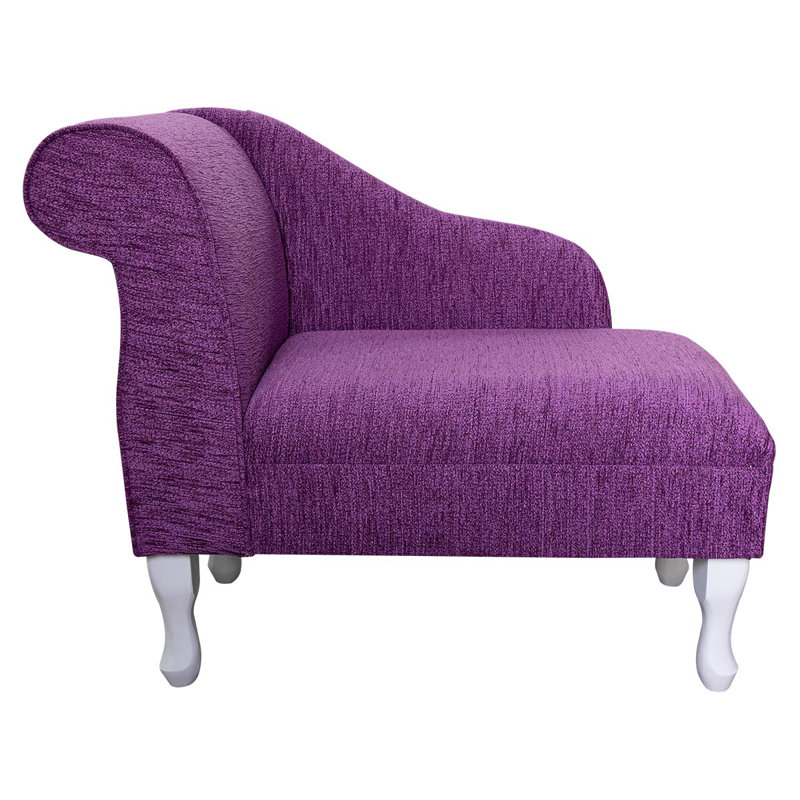 Upholstered Chaise Lounge, White, Marl