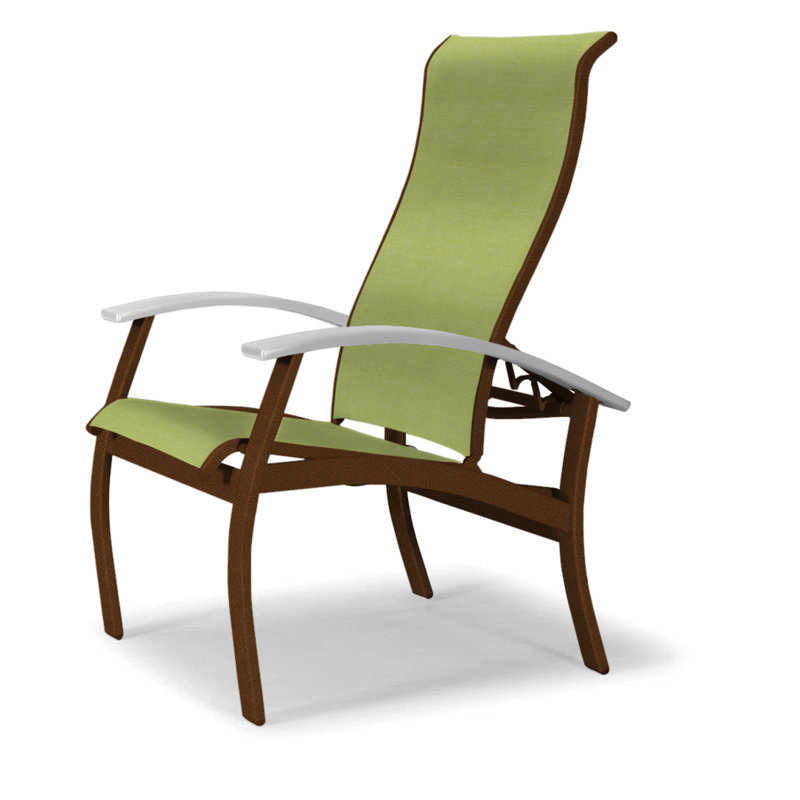Chaise de patio Askar, Blanc, Lime 38D Sunbrella®, Kona texturé