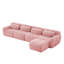 Canapé modulaire polyvalent moelleux, tissu rose de qualité supérieure, sans assemblage, salon
