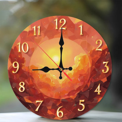 Clock Numbers With Sunset Design